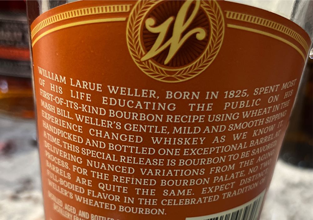 Weller Single Barrel  - Buffalo Trace Distillery (750 mL) alcohol collectible [Barcode 088004039646] - Main Image 3