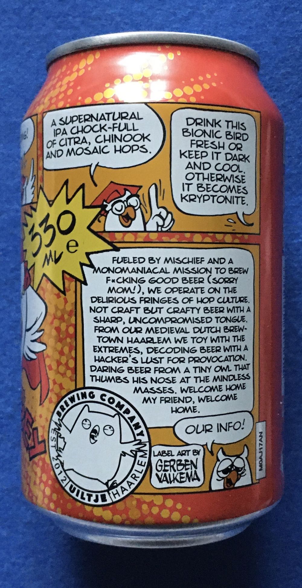 Bird Of Prey - Uiltje Brewing Company (330 mL) alcohol collectible [Barcode 8719325257496] - Main Image 3