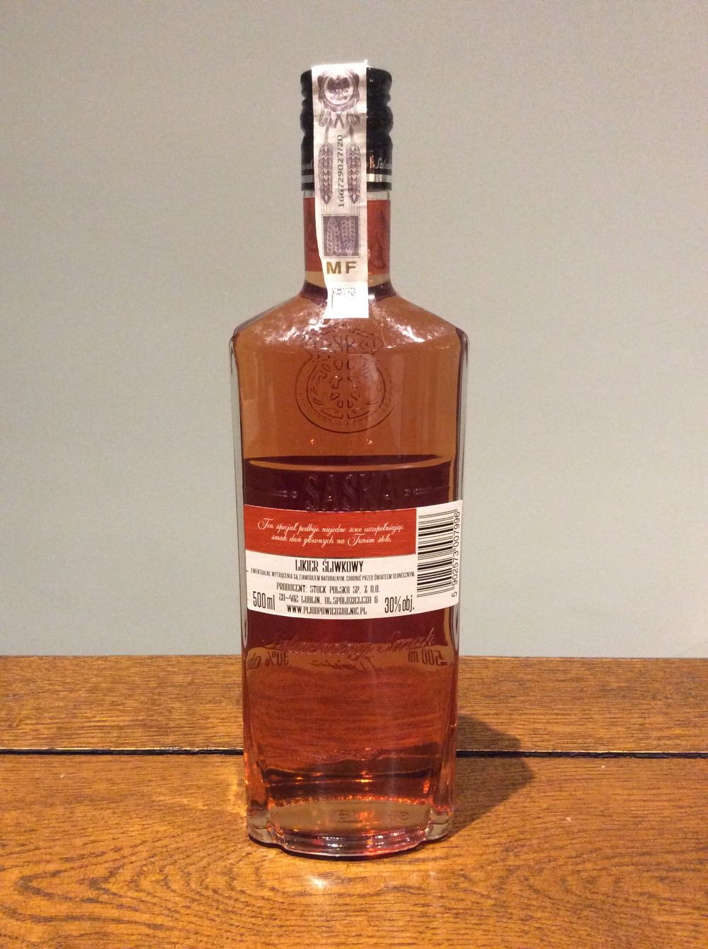 Saska Śliwka Węgierka 500ml 30% Poland - Stock Polska Sp. (500 mL) alcohol collectible [Barcode 5902573007996] - Main Image 2