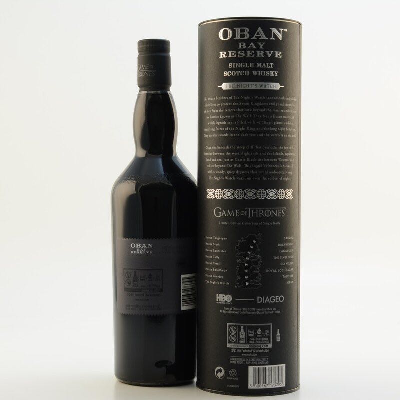 G.O.T The Night’s Watch - Oban Bay Reserve - Oban Distillery (750mL) alcohol collectible [Barcode 088076183063] - Main Image 2