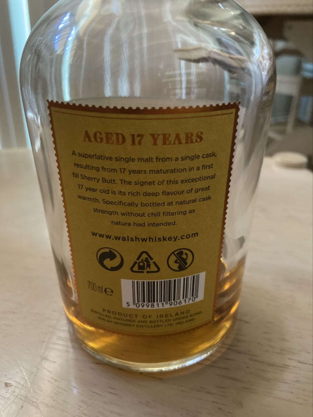 The Irishman Single Cask 17 Year Old - Walsh Whiskey Distillery (700 mL) alcohol collectible [Barcode 5099811906170] - Main Image 2