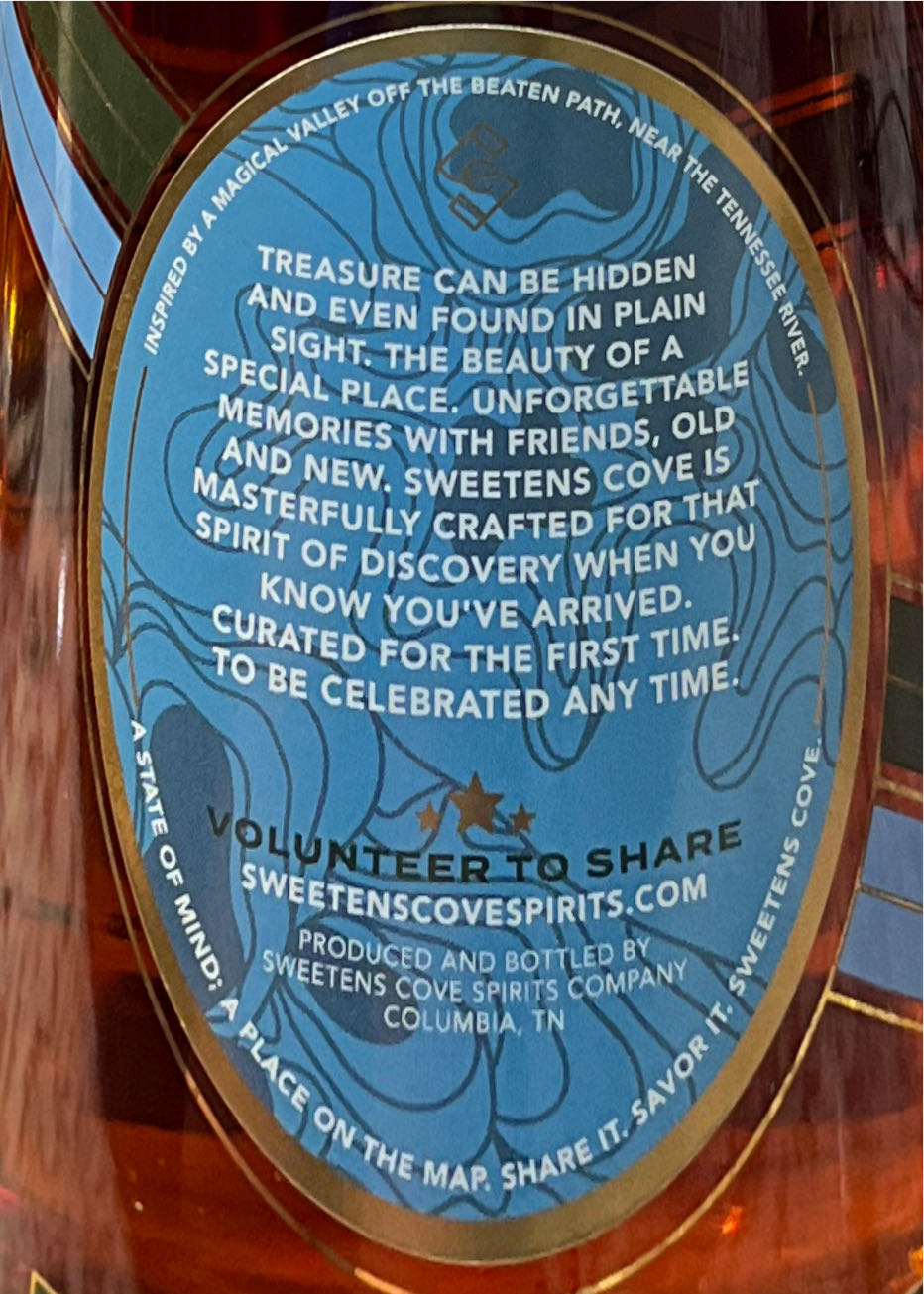 Sweetens Cove 13 Yr - Sweetens Cove Spirits (750mL) alcohol collectible [Barcode 860003041703] - Main Image 3