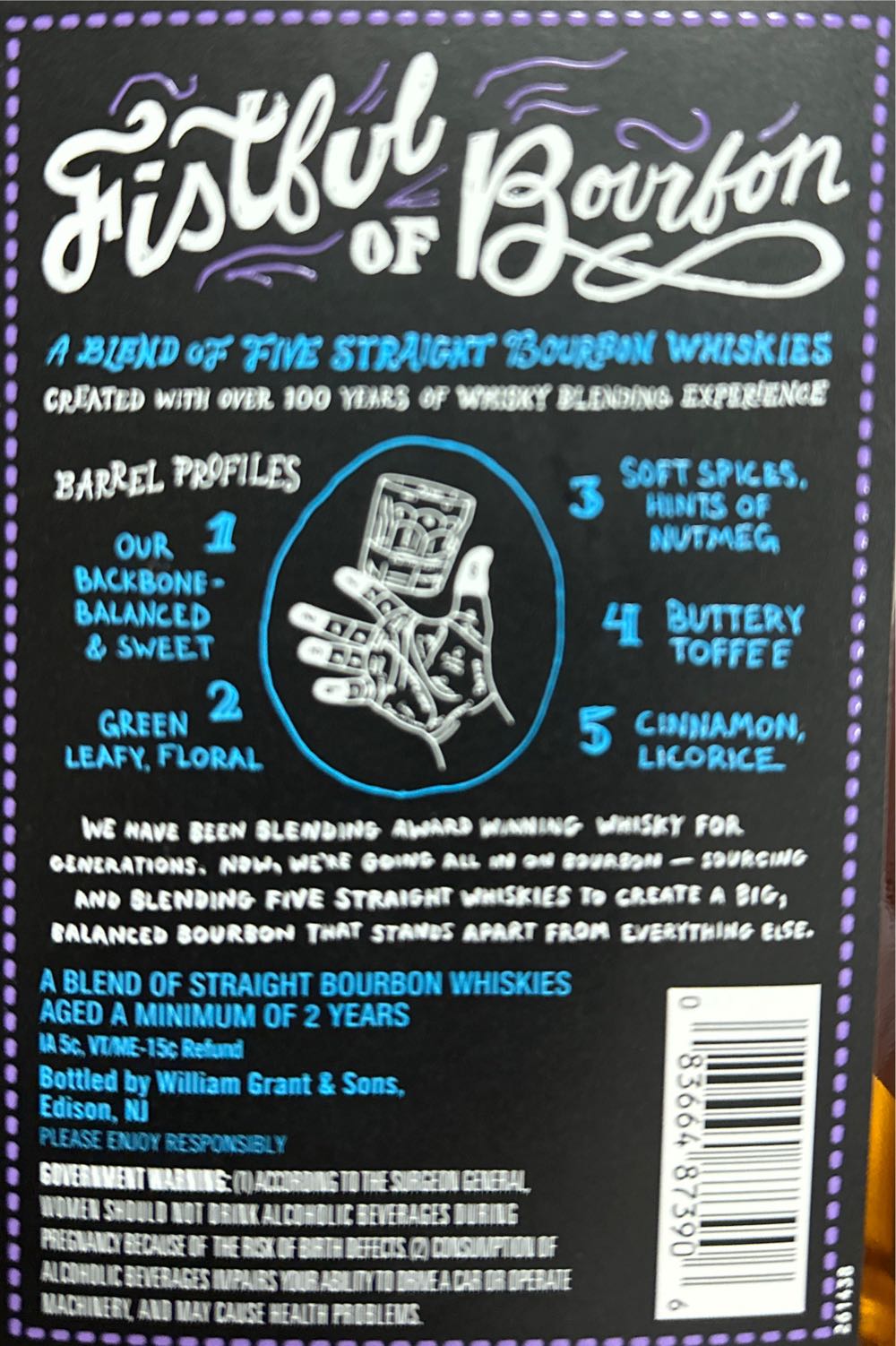 Fistful Of Bourbon - William Grant & Sons (750 mL) alcohol collectible [Barcode 083664873906] - Main Image 2