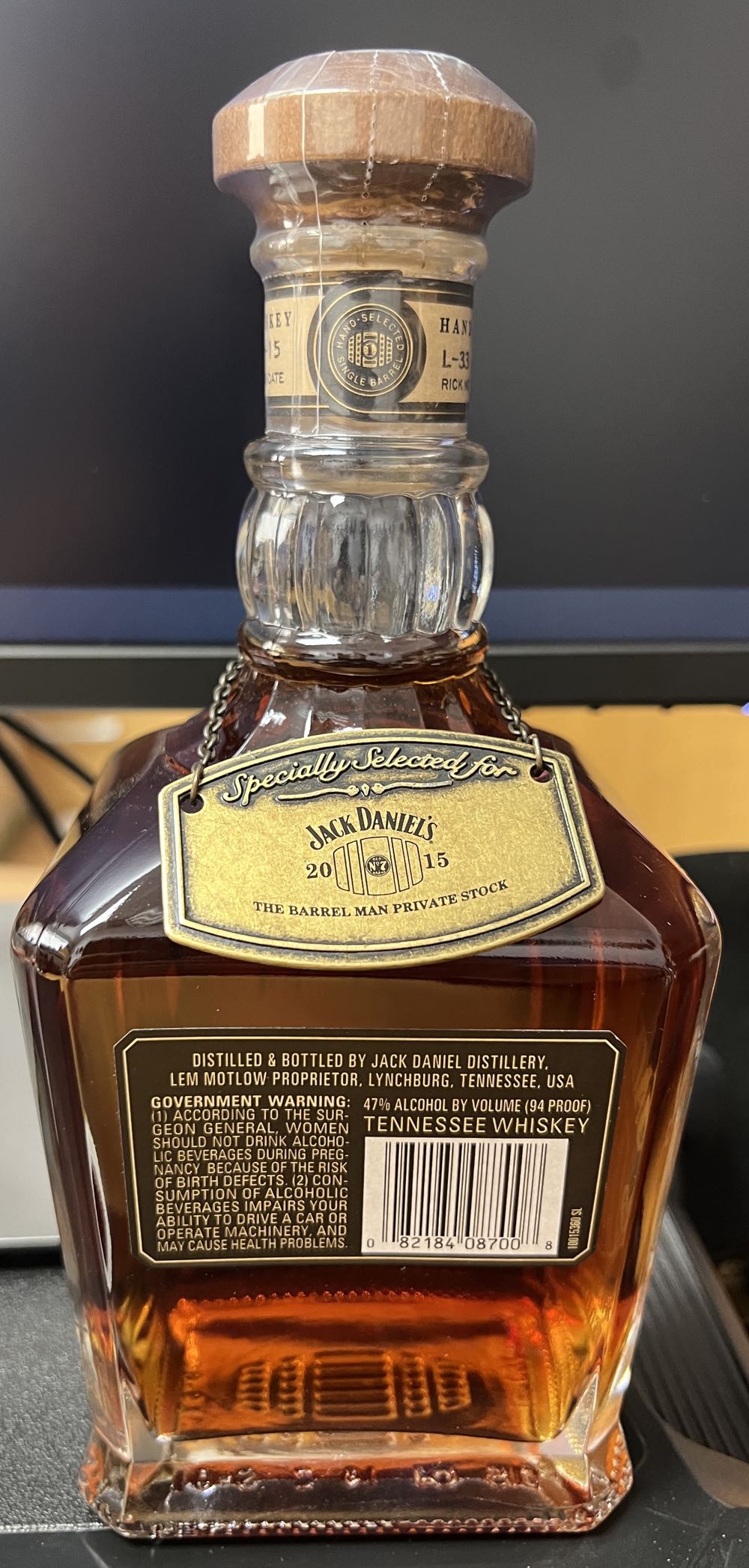 The Barrel Man 2015 - Jack Daniel‘s Distillery (750 mL) alcohol collectible [Barcode 082184087008] - Main Image 4