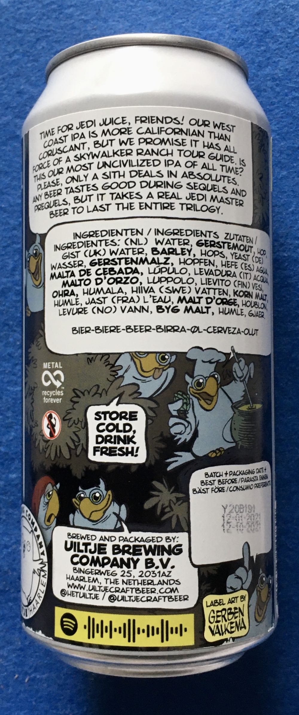 Obi Owl Kenobi - Uiltje Brewing Company (440 mL) alcohol collectible [Barcode 8719325540802] - Main Image 3