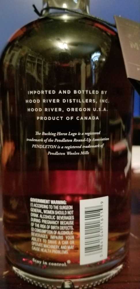 Pendleton Midnight  - Hood River Distillers (750 mL) alcohol collectible [Barcode 084104116119] - Main Image 2