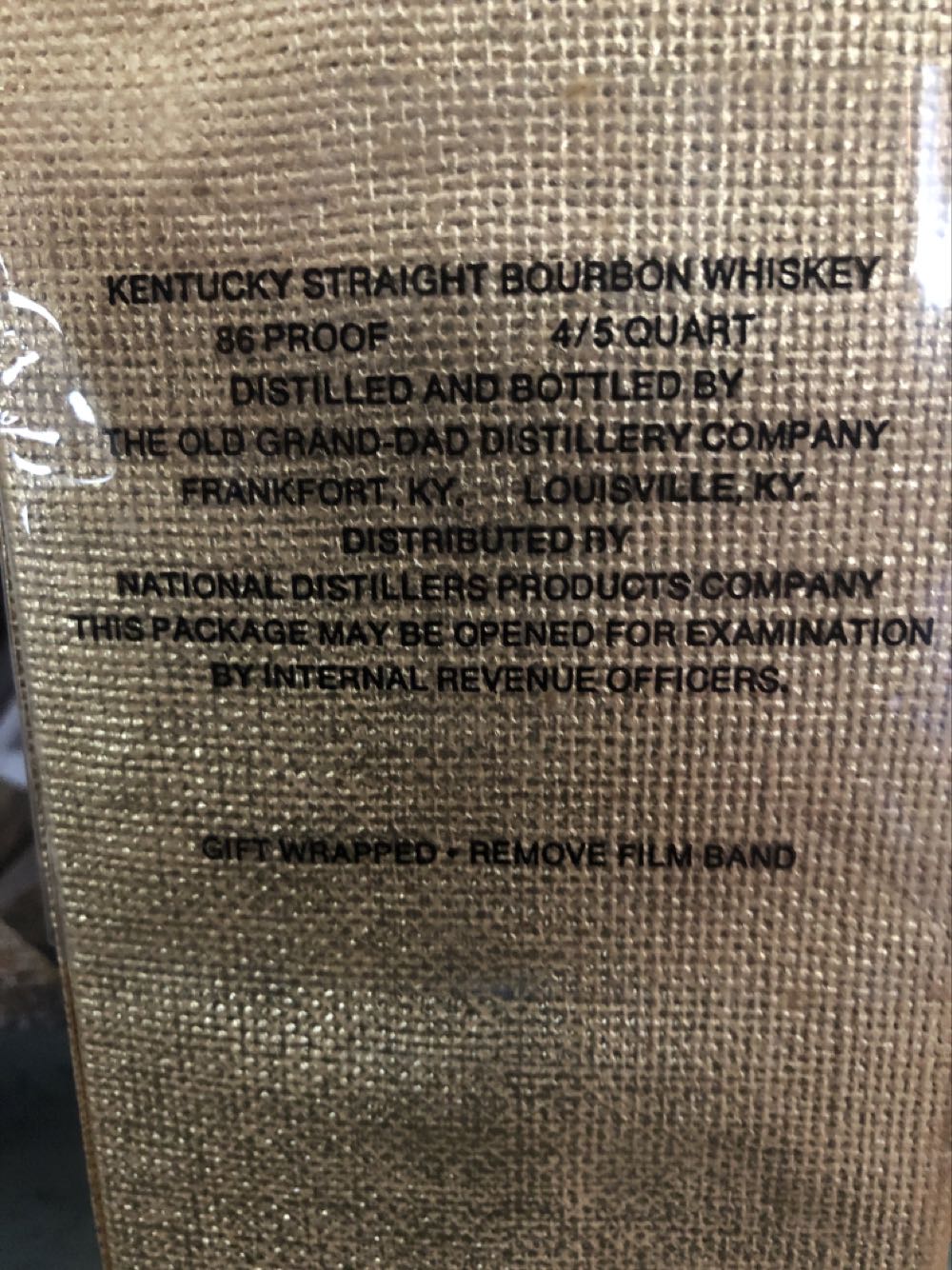 Old Grand Dad - Old Grand-Dad Distillery Company (750 mL) alcohol collectible - Main Image 2