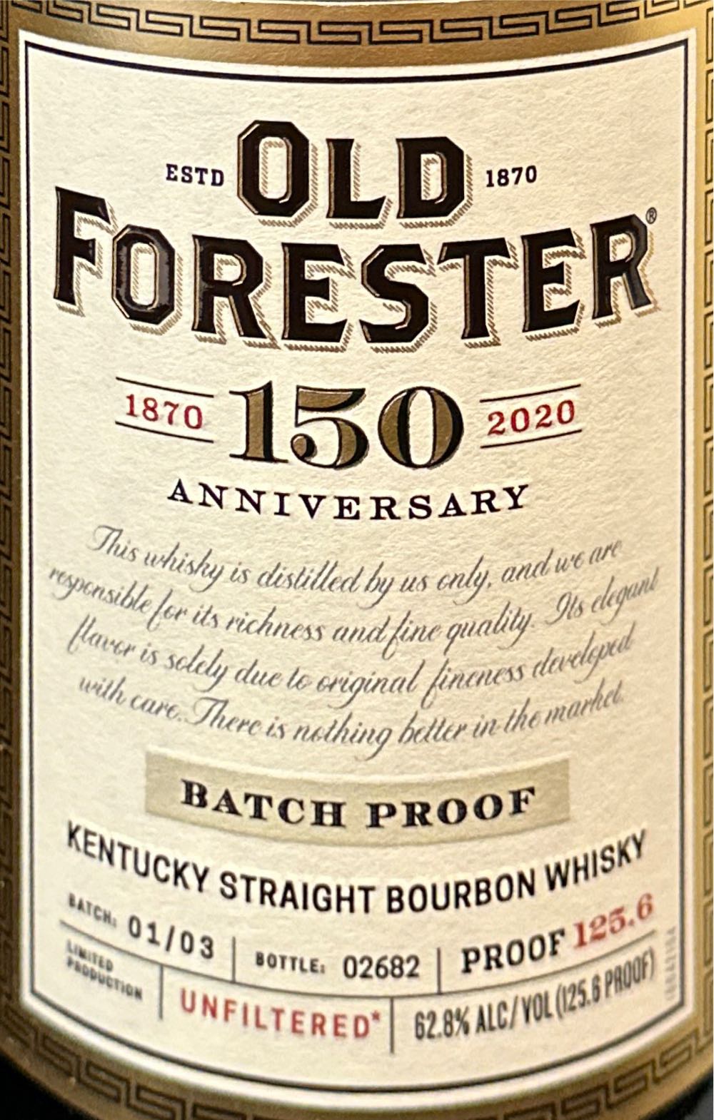 Old Forester 150th Anniversary Batch 2 - Old Foreater Distilling Co   Louisville KY (750 mL) alcohol collectible [Barcode 081128002619] - Main Image 4