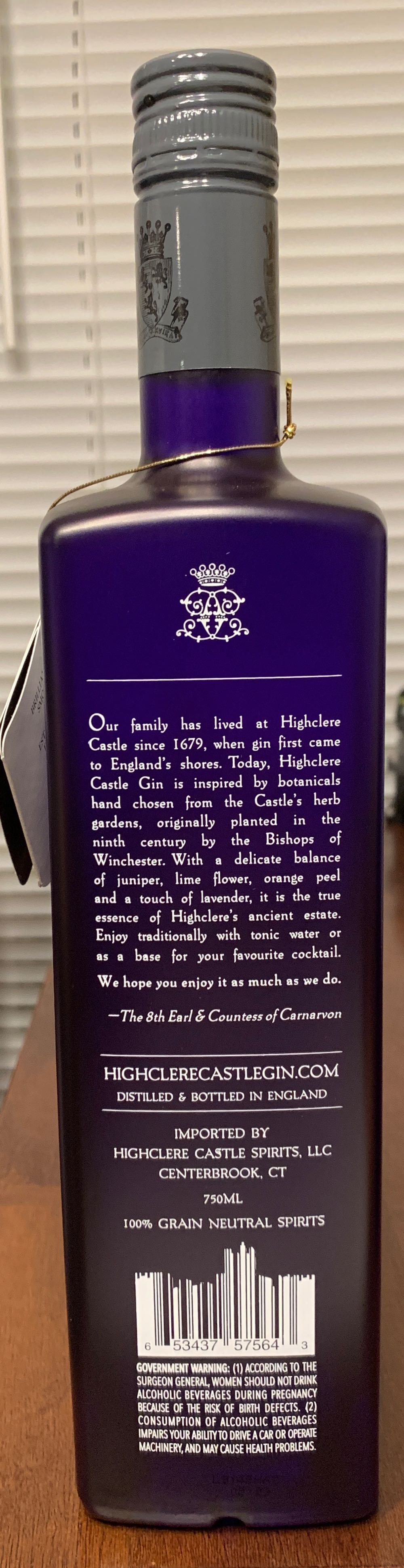 Highclere Castle Gin 750ml Wine & Spirits - Highclere Castle Spirits Llc (750 mL) alcohol collectible [Barcode 653437575643] - Main Image 2