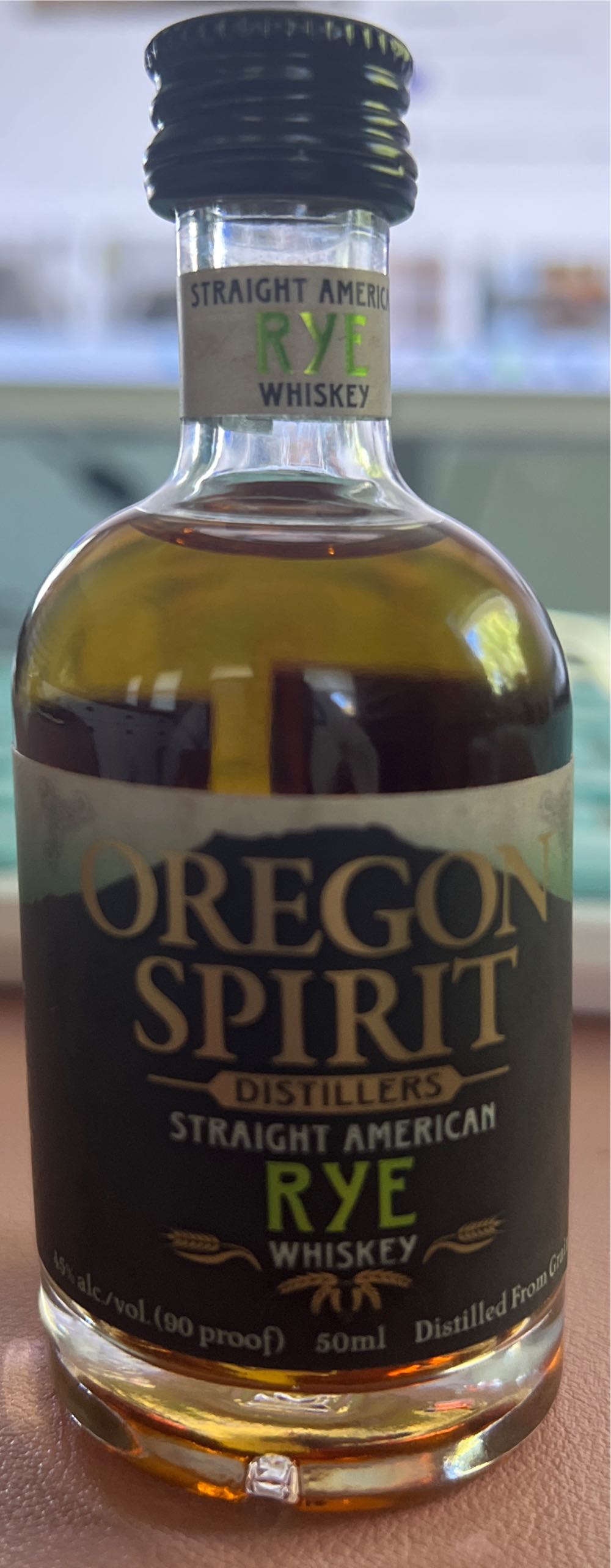 Oregon Spirit Rye - Oregon Spirits Distillery (50 mL) alcohol collectible [Barcode 852679824001] - Main Image 2