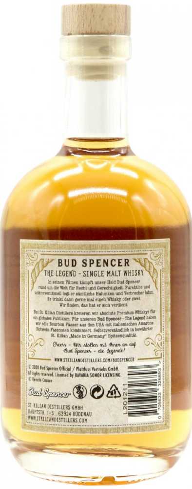 Bud Spencer The Legend Single Malt Whisky - St. Killian Distillers GmbH (0.7 L) alcohol collectible [Barcode 705632326893] - Main Image 2