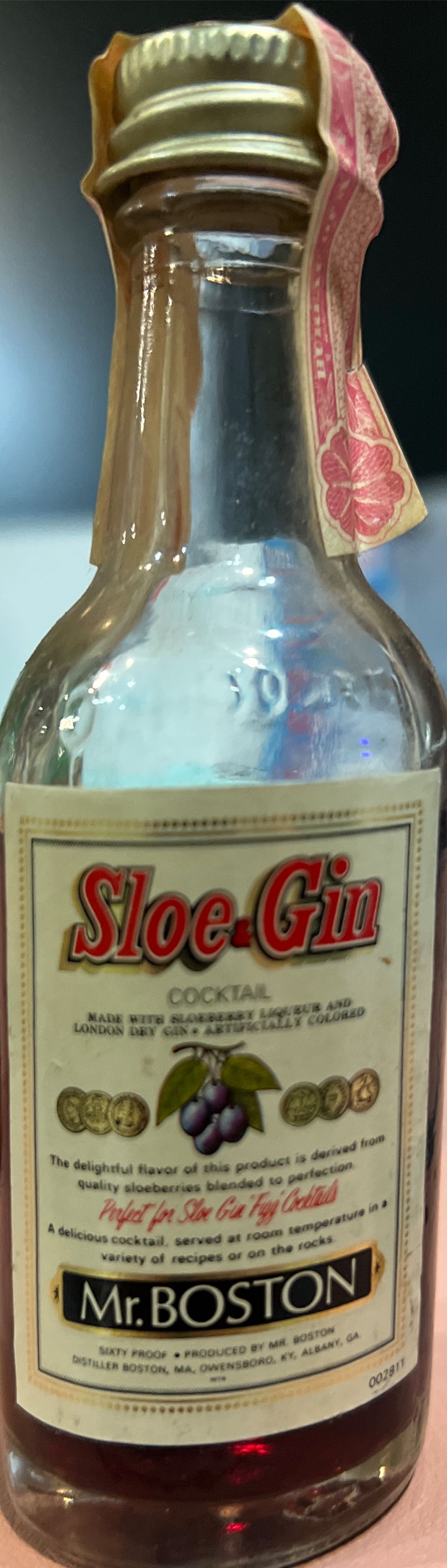 Mr. Boston Sloe Gin 1l - Mr. Boston Distiller (1 L) alcohol collectible [Barcode 089000012831] - Main Image 2