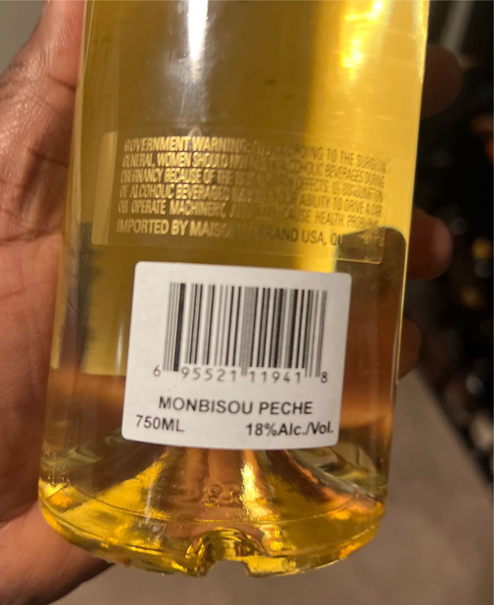 Montbisou Pesches - Montbisou (750 mL) alcohol collectible [Barcode 695521119418] - Main Image 2