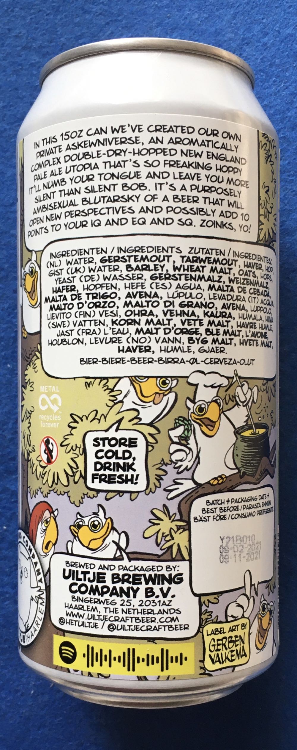 Jay And Silent Hop - Uiltje Brewing Company (440 mL) alcohol collectible [Barcode 8719325540758] - Main Image 3