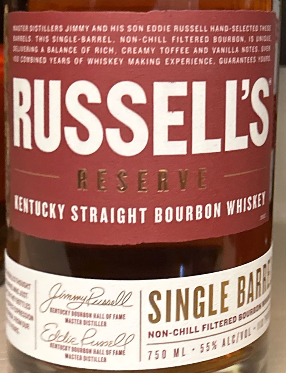 Russell’s Reserve Single Barrel - Wild Turkey Distillery (750 mL) alcohol collectible [Barcode 451357897506] - Main Image 2