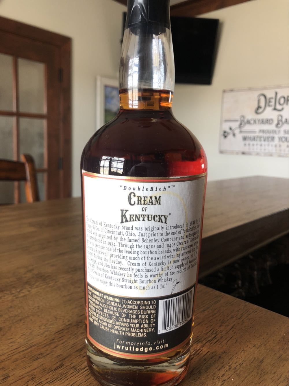 Cream Of Kentucky 1st Release 11.5 yr - J.W. Rutledge (750 mL) alcohol collectible [Barcode 860000790901] - Main Image 2