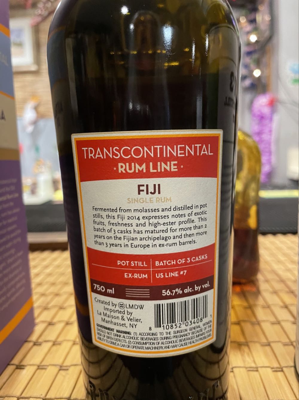 TCRL Fiji 2014 - South Pacific Distillers (750 mL) alcohol collectible [Barcode 810852034081] - Main Image 2