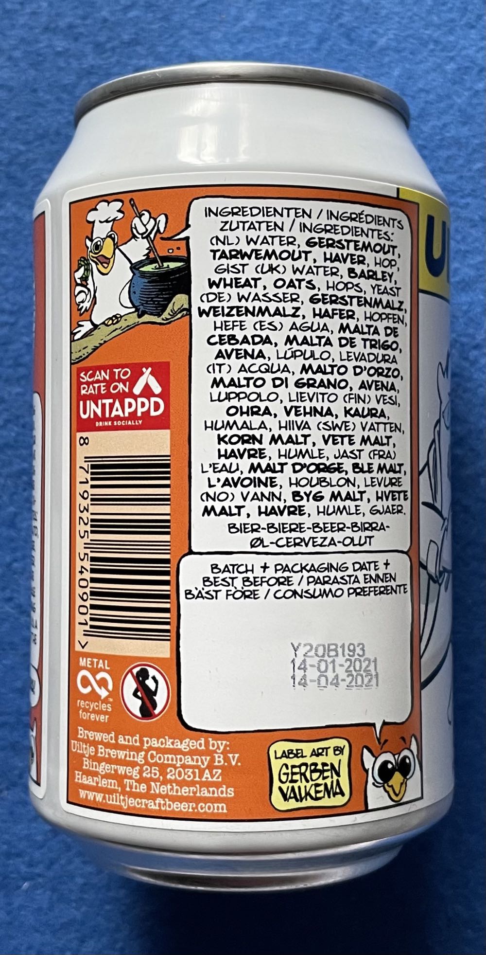 My Life Span 4 - Uiltje Brewing Company (330 mL) alcohol collectible [Barcode 8719325540901] - Main Image 4