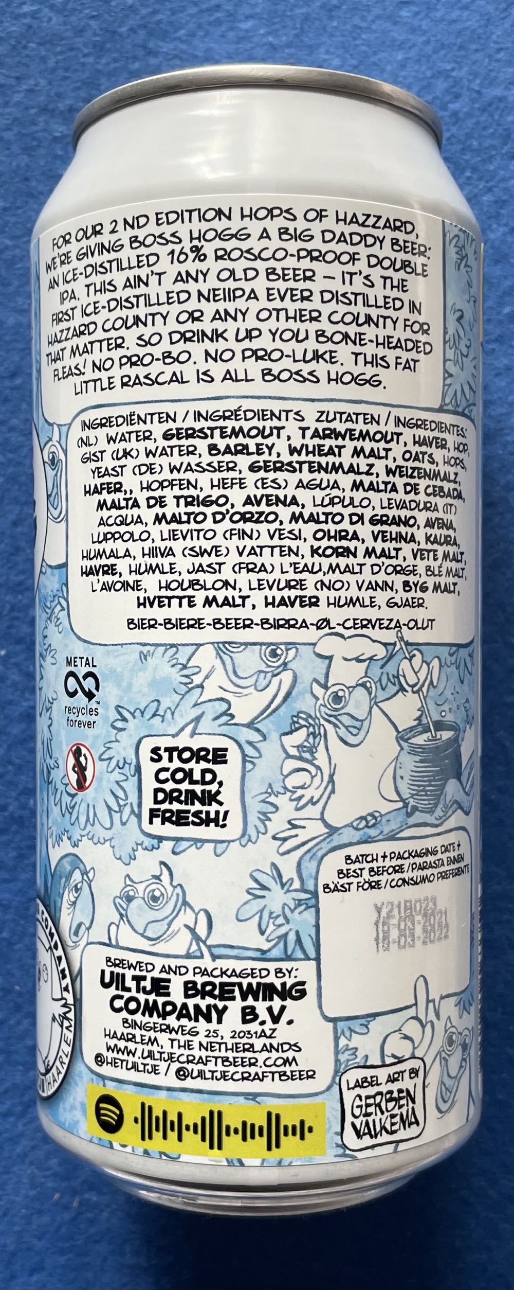 The Hops Of Hazzard Boss Hogg Edition - Uiltje Brewing Company (440 mL) alcohol collectible [Barcode 8720254563350] - Main Image 3