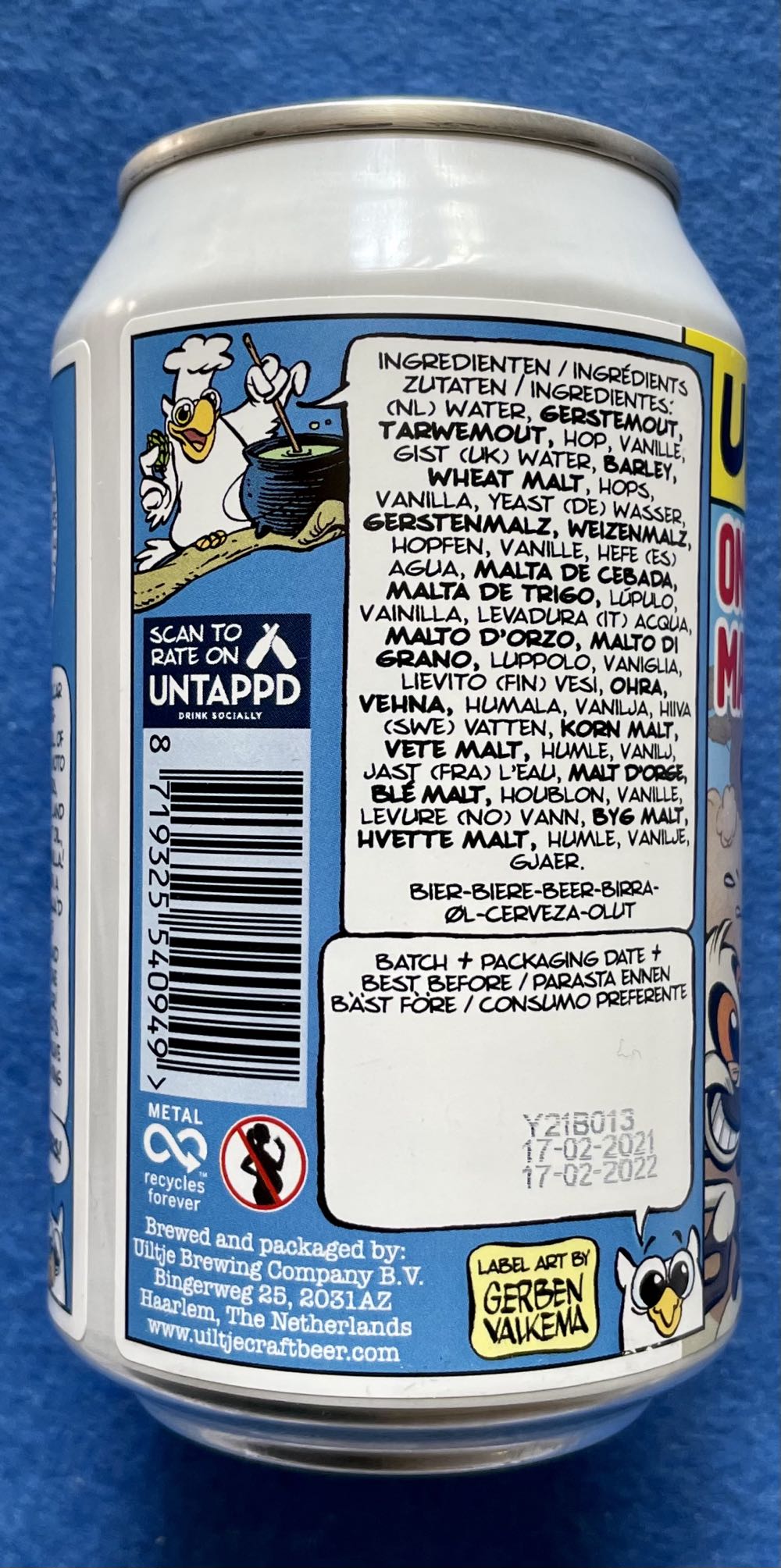 Once Upon A Time In Madagascar - Uiltje Brewing Company (330 mL) alcohol collectible [Barcode 8719325540949] - Main Image 4