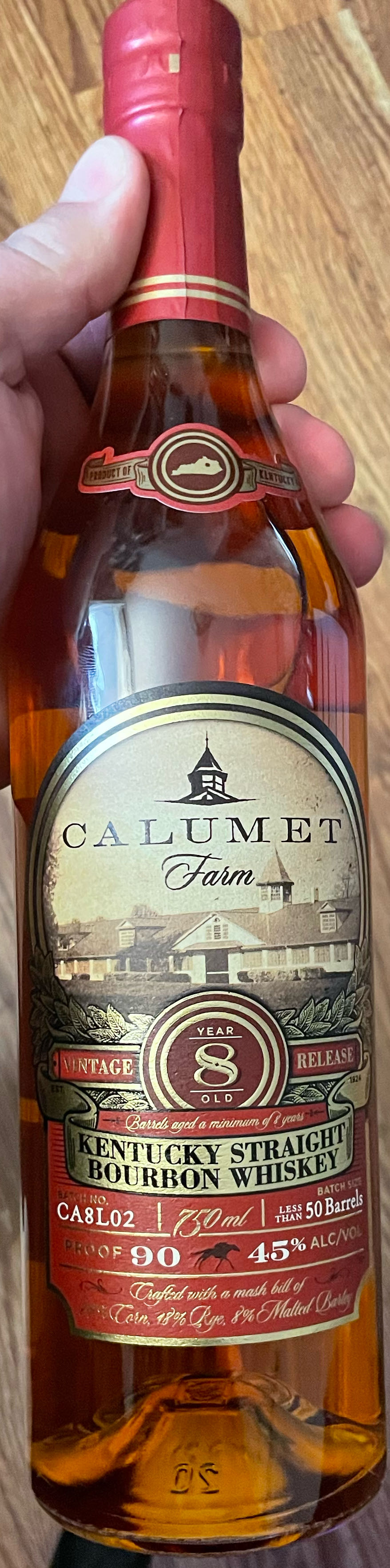 Calumet Farm 8 Year Bourbon - Western Spirits (750 mL) alcohol collectible [Barcode 812459014558] - Main Image 2