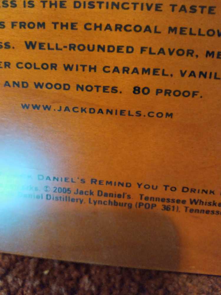 Family Of Fine Whiskeys - Jack Daniel Distillery (750 mL) alcohol collectible [Barcode 082184201503] - Main Image 4