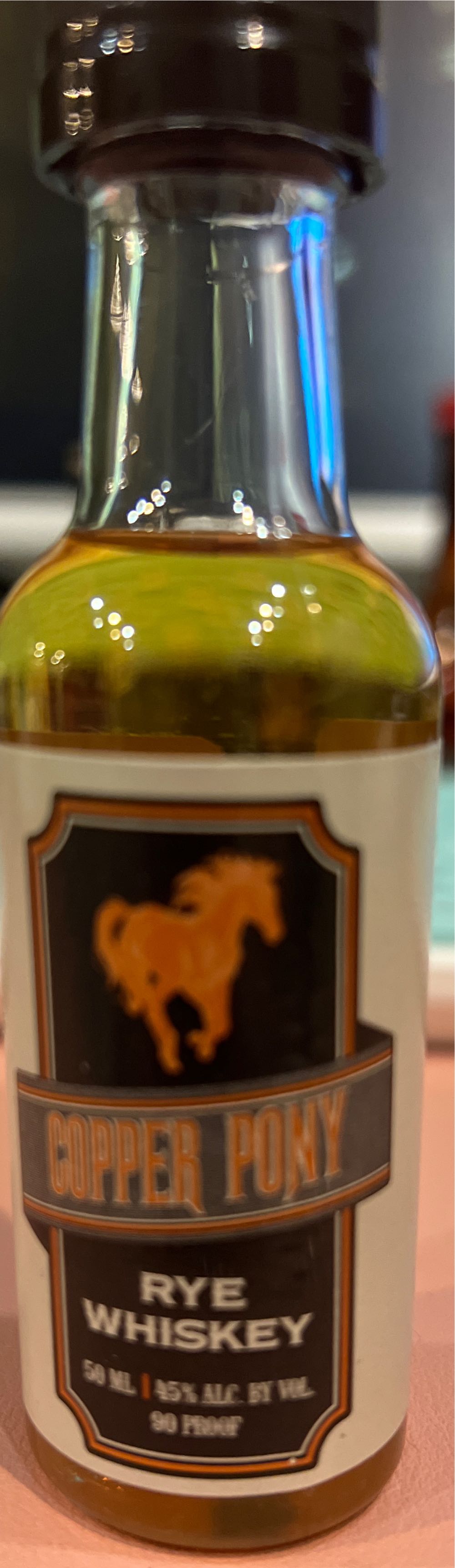 Copper Pony Rye Whiskey  (50 mL) alcohol collectible [Barcode 810735013936] - Main Image 2