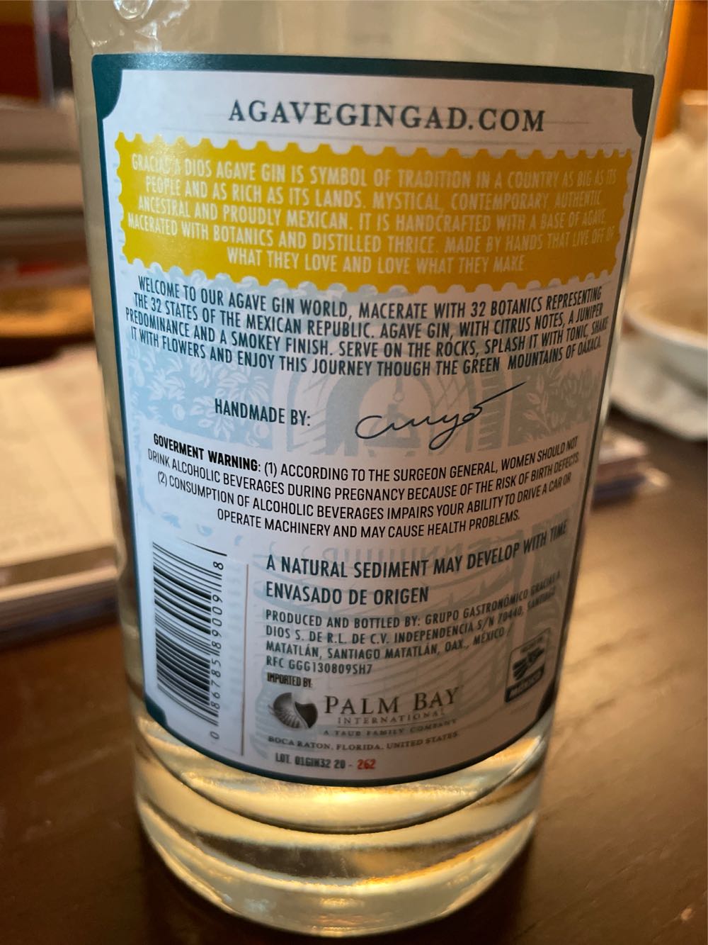 Gracias A Dios Agave Gin - Gracias A Dios alcohol collectible [Barcode 086785890098] - Main Image 2