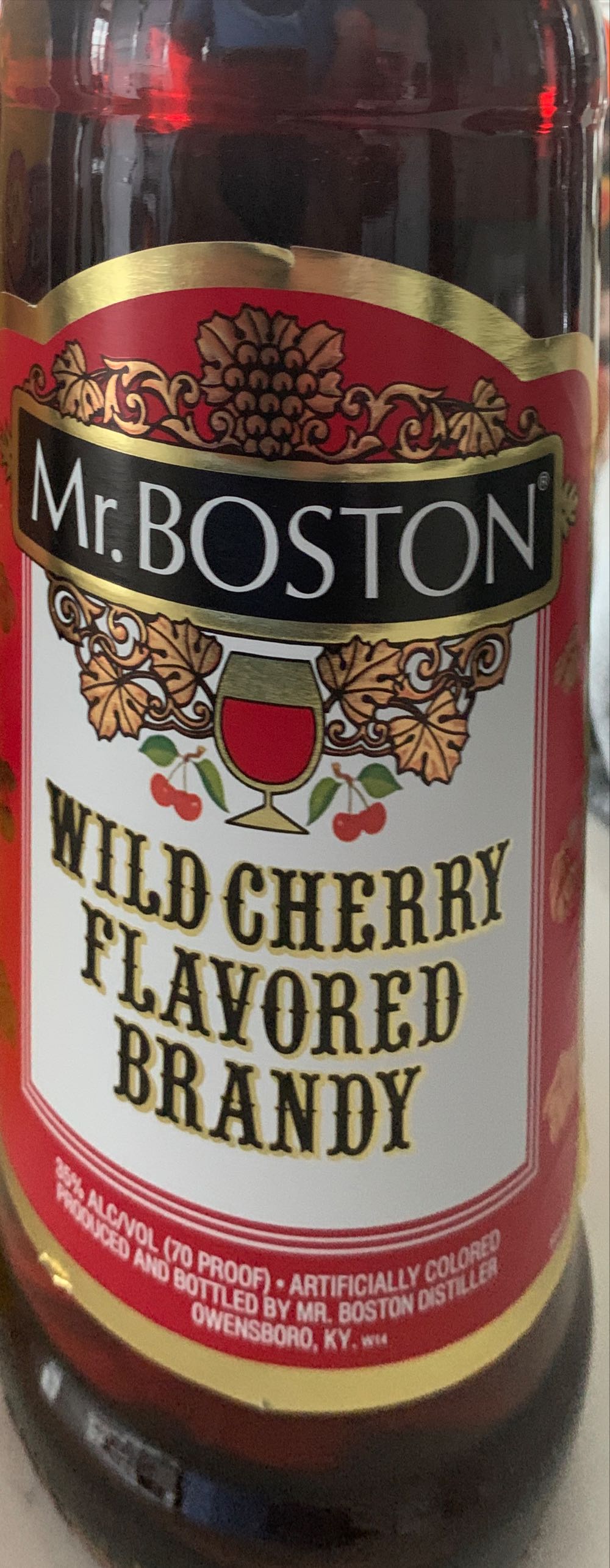 Wild Cherry Flavored Brandy  alcohol collectible [Barcode 089000013173] - Main Image 2