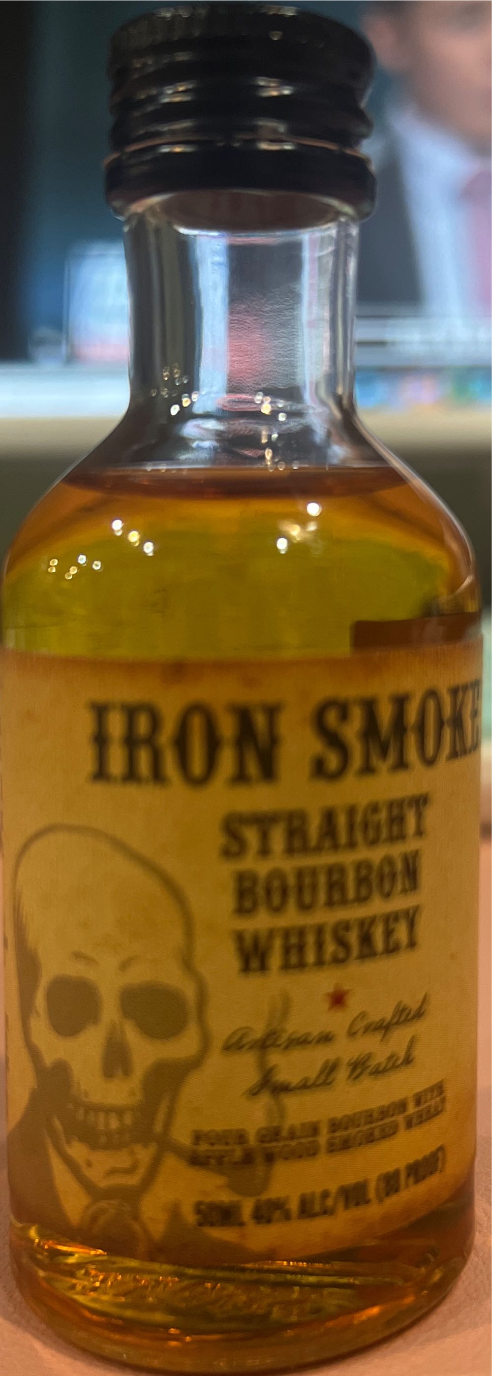 Iron Smoke Straight Bourbon - Iron Smoke Distillery (50 mL) alcohol collectible [Barcode 852001005030] - Main Image 2