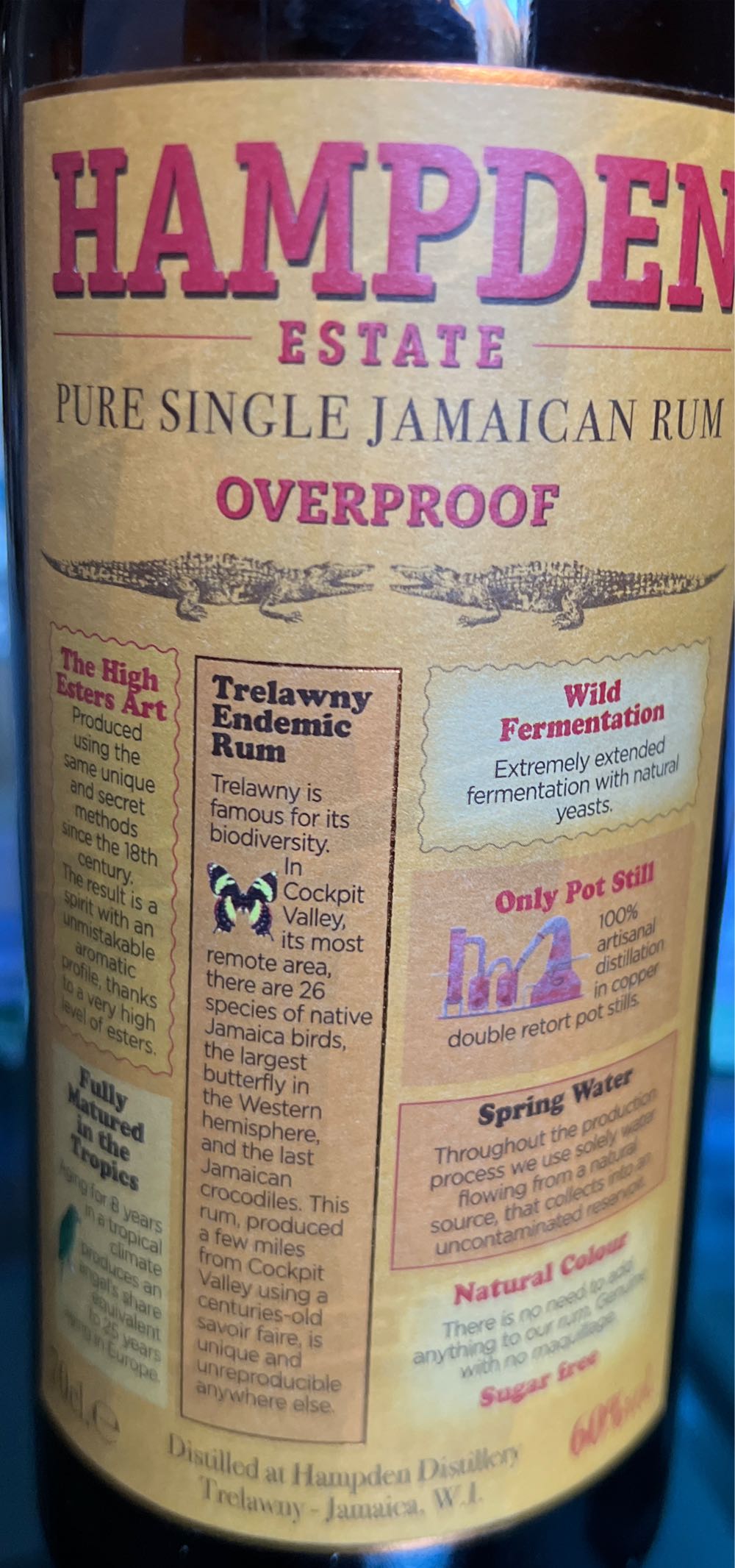 Hampden Estate Single Jamaican Rum Overproof - Hampden Distillery (Trelawny, Jamaica) (700 mL) alcohol collectible [Barcode 810852035019] - Main Image 3