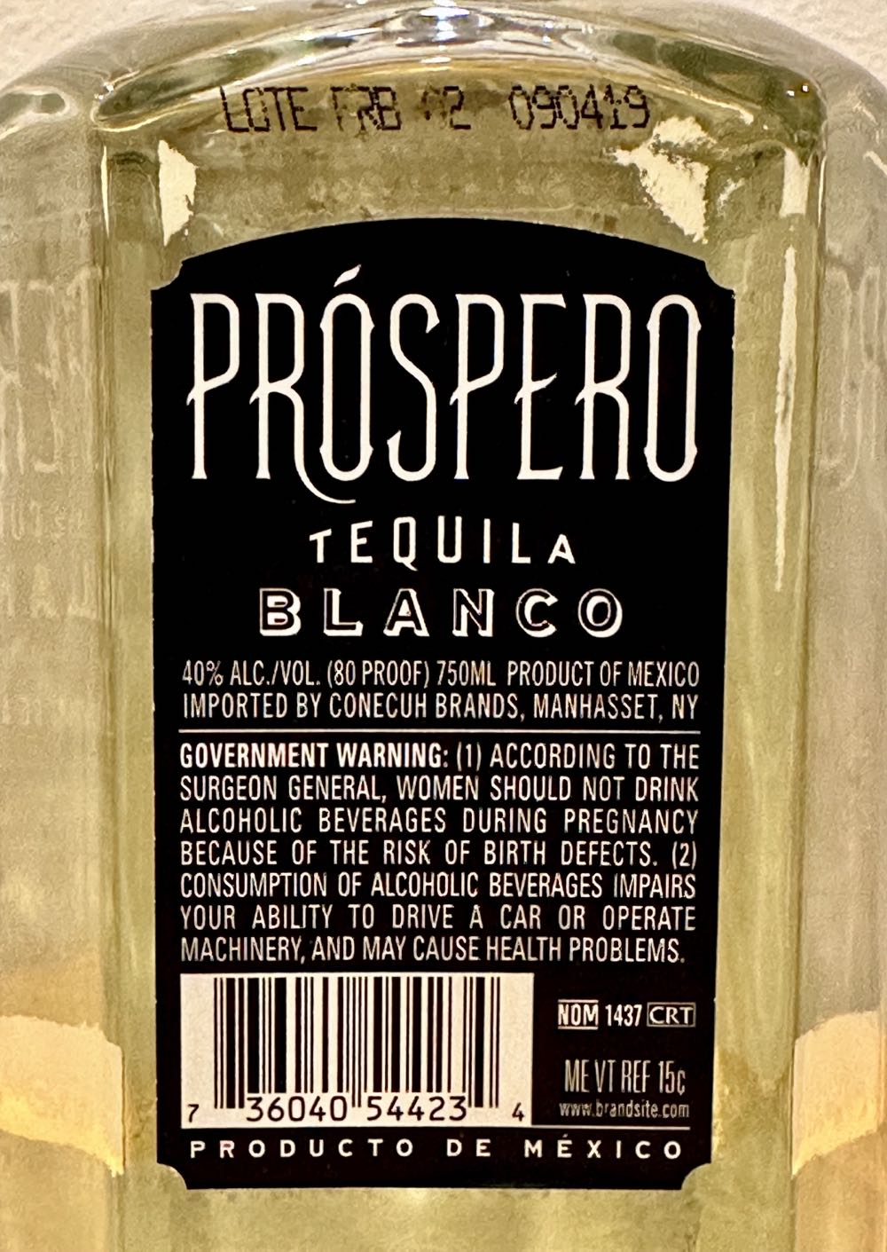 Prospero Tequila Blanco - Stella Anguiano, Jalisco Mexico (750 mL) alcohol collectible [Barcode 736040544234] - Main Image 2