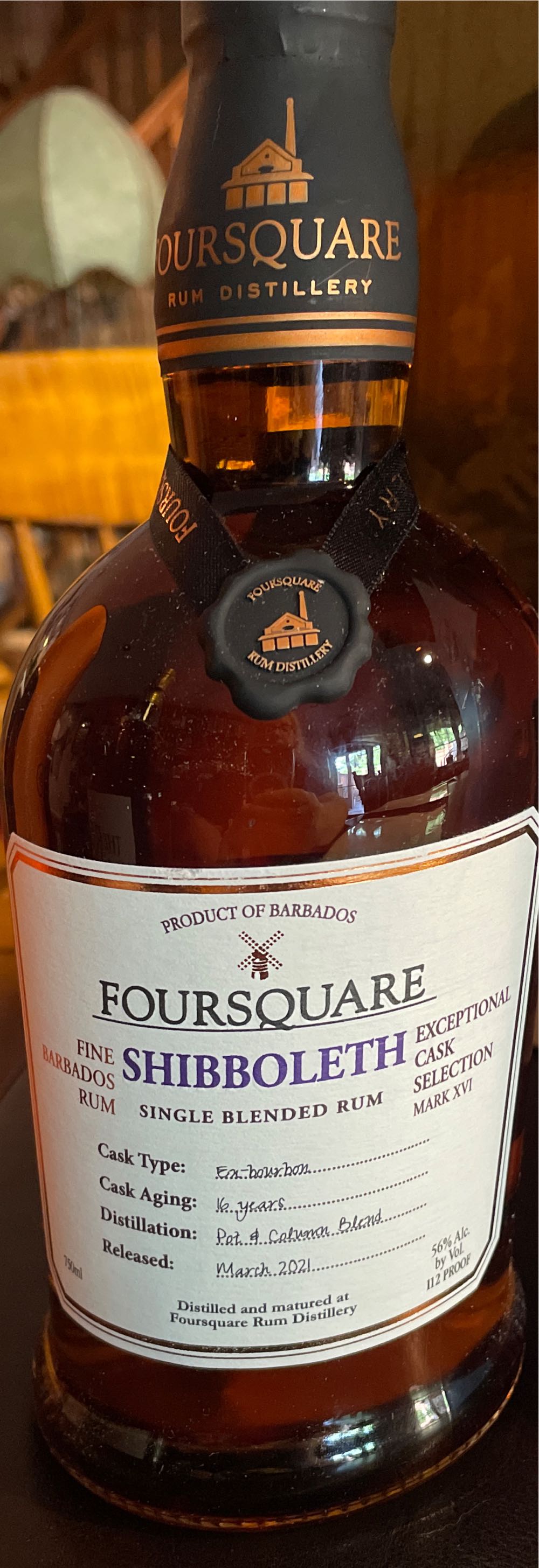 Foursquare Shibboleth Mark XVI - Foursquare Rum Distillery alcohol collectible [Barcode 724803018429] - Main Image 2