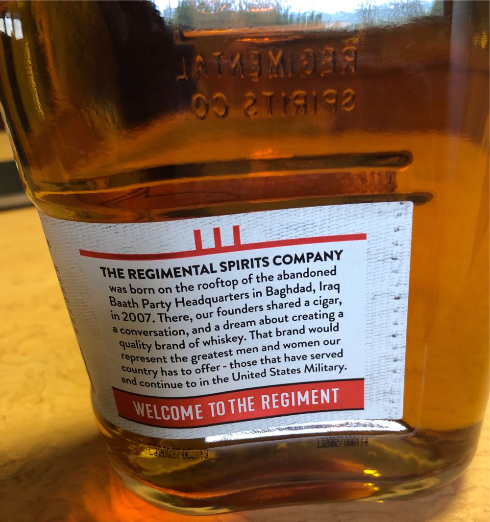 Regimental Whiskey - Regimental Spirits Company (750 mL) alcohol collectible [Barcode 860001892611] - Main Image 2