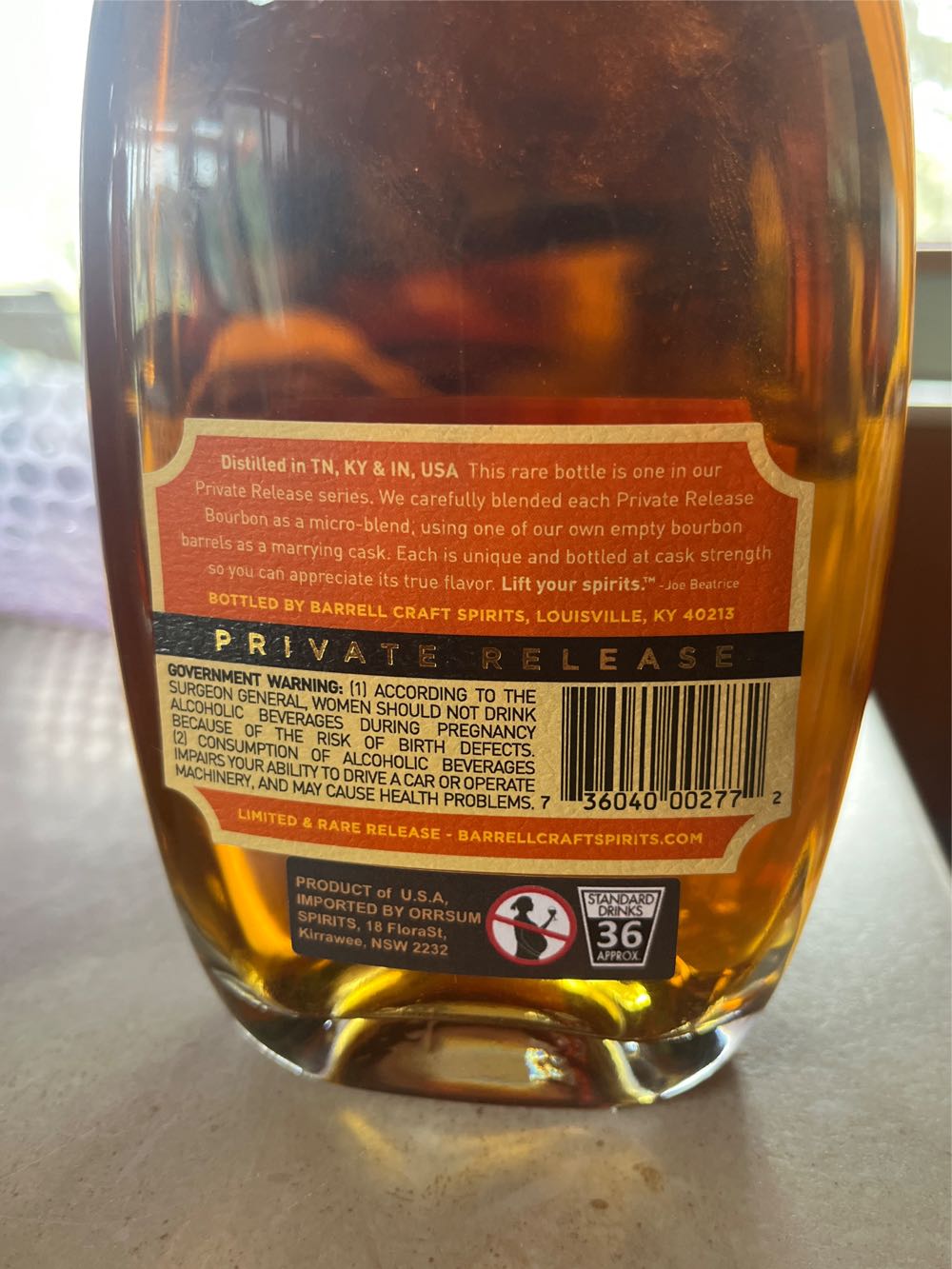 Barrell Private Release Bourbon DAXI - Barrel Craft Spirits (750 mL) alcohol collectible [Barcode 736040002772] - Main Image 3