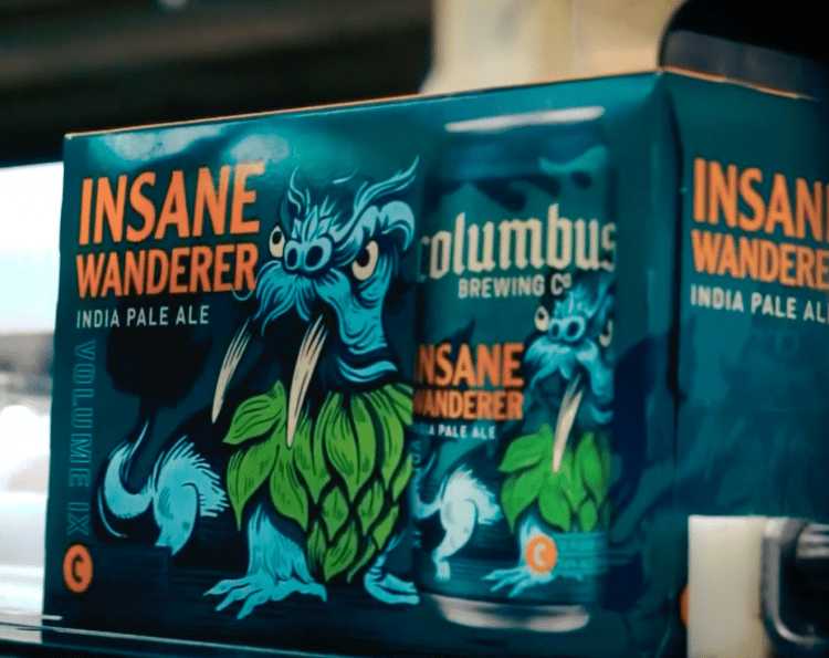 Insane Wanderer IPA - Columbus Brewing Co. alcohol collectible - Main Image 2