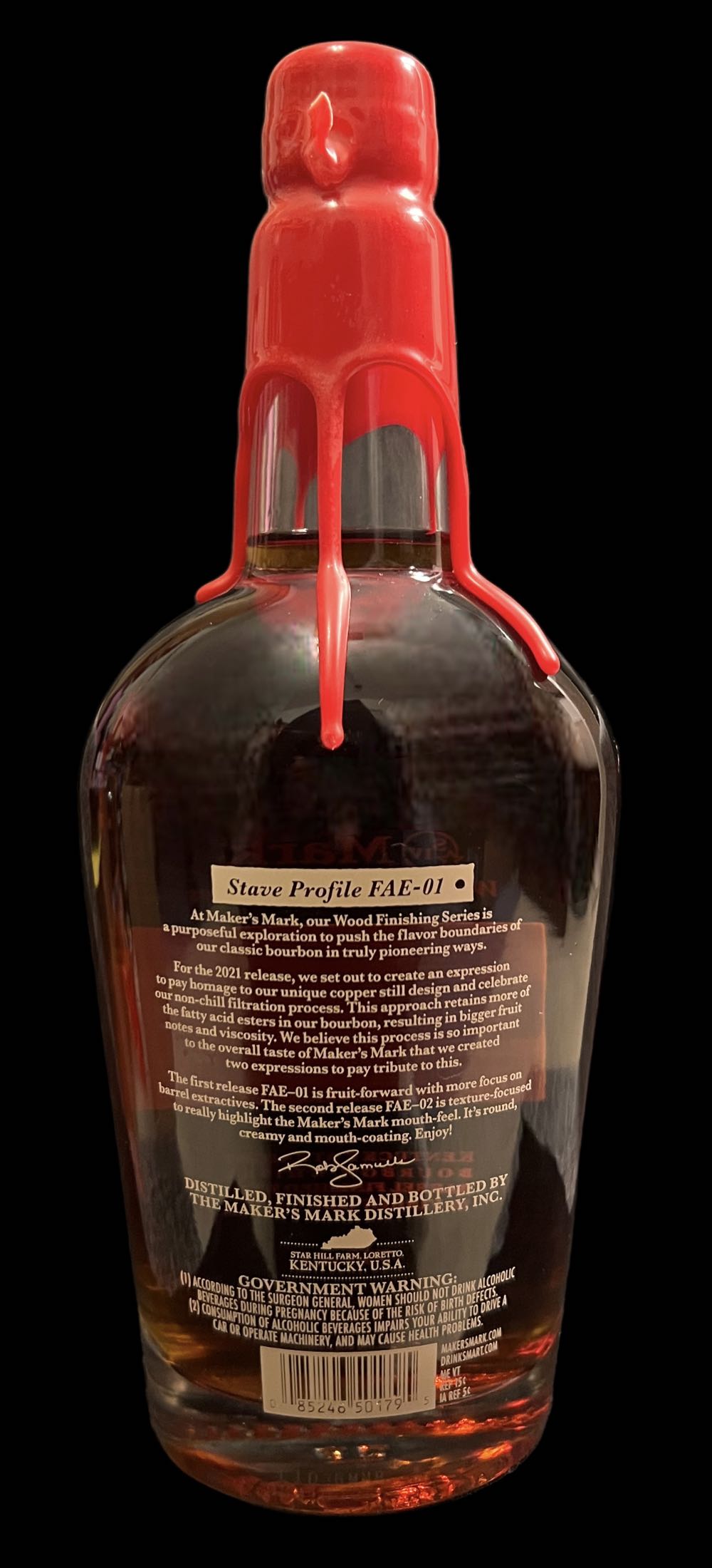 Maker’s Mark Wood Finishing Series - 2021 - FAE-01 - Maker’s Mark Distillery, Loretto, KY (750mL) alcohol collectible [Barcode 085246501795] - Main Image 2