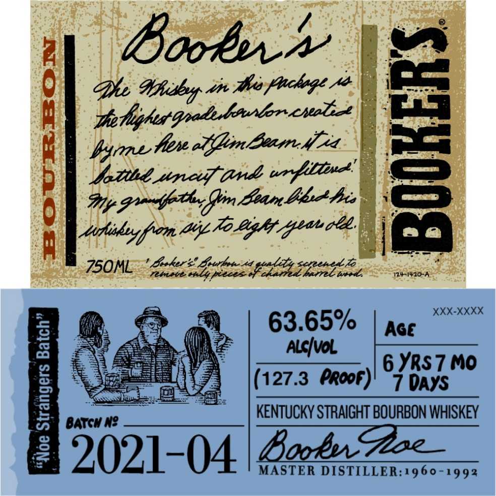 Booker’s 2021-04 “Noe Strangers Batch” - James B. Beam Distilling Co. (750 mL) alcohol collectible [Barcode 080686011408] - Main Image 2