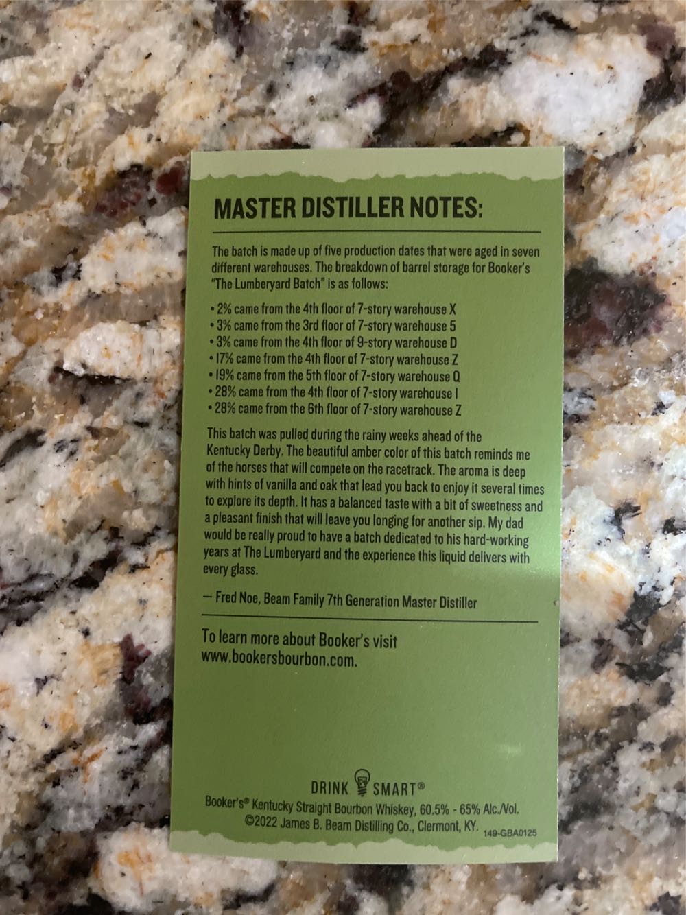 Booker’s 2021-04 “Noe Strangers Batch” - James B. Beam Distilling Co. (750 mL) alcohol collectible [Barcode 080686011408] - Main Image 4