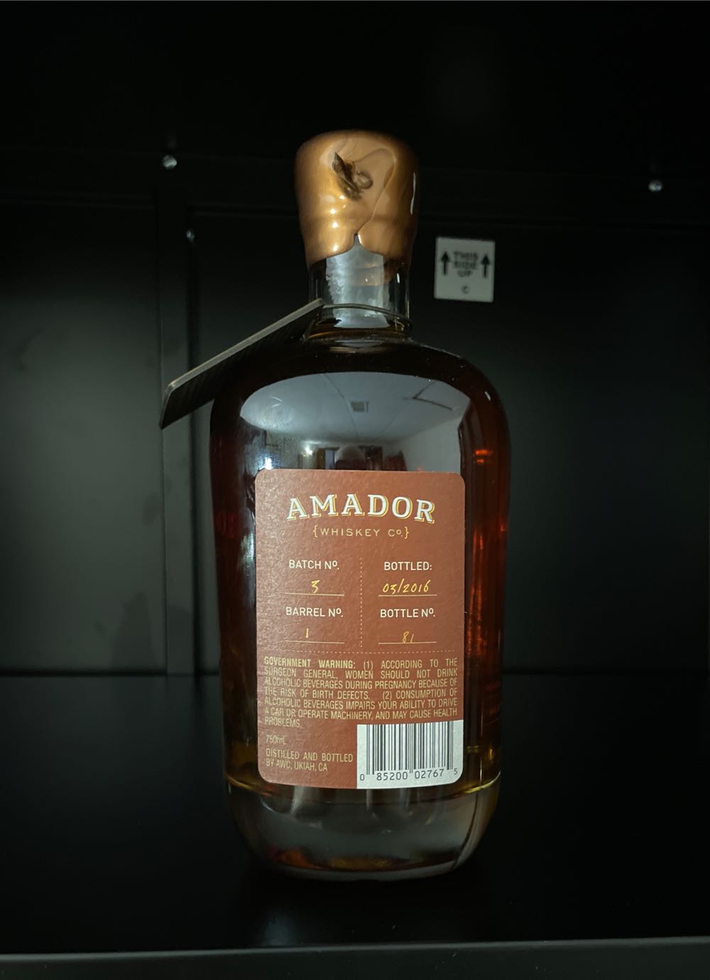 Amador Straight Hop Flavored Whiskey - Amador Whiskey Co. (750 mL) alcohol collectible [Barcode 085200027675] - Main Image 2