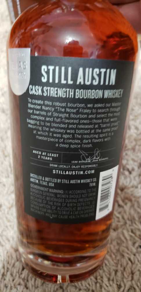 Still Austin Cask Strength - Still Austin Whiskey Co. (750mL) alcohol collectible [Barcode 851088007289] - Main Image 2
