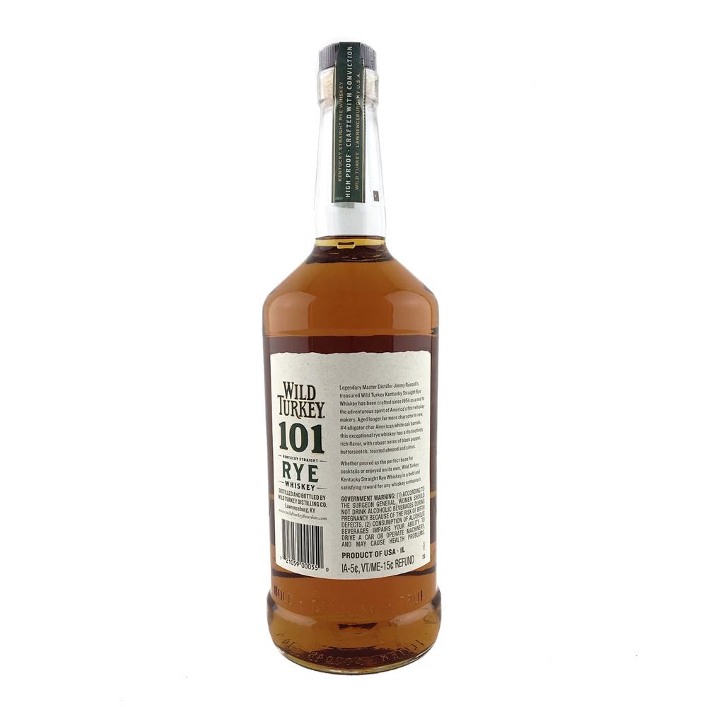 Wild Turkey Rye 101 - Wild Turkey Distilling Co. (750mL) alcohol collectible [Barcode 721059003162] - Main Image 2