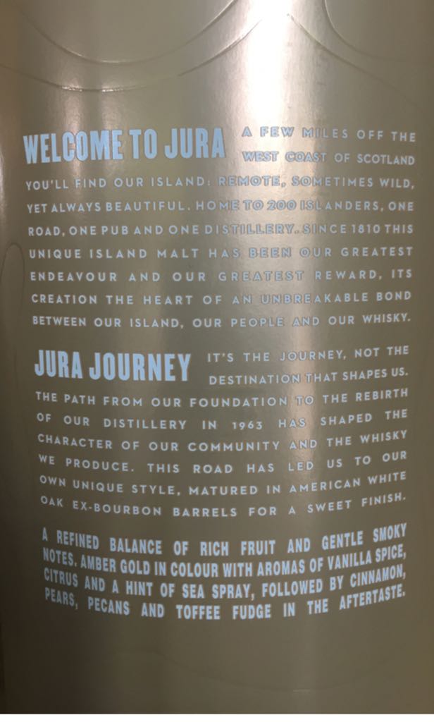 Jura Journey - Jura Distillery (50mL) alcohol collectible [Barcode 5013967012462] - Main Image 2