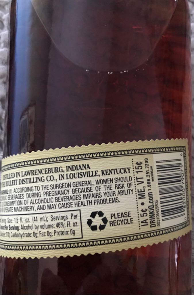 Bulleit 95 Rye - The Bulleit Distilling Co. (750mL) alcohol collectible [Barcode 082000790716] - Main Image 2