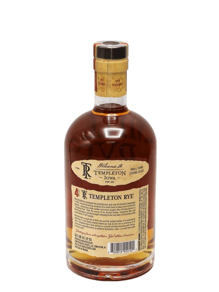 Templeton Rye Caribbean Rum Finish - Templeton Rye Spirits, LLC (750mL) alcohol collectible [Barcode 720815921931] - Main Image 2