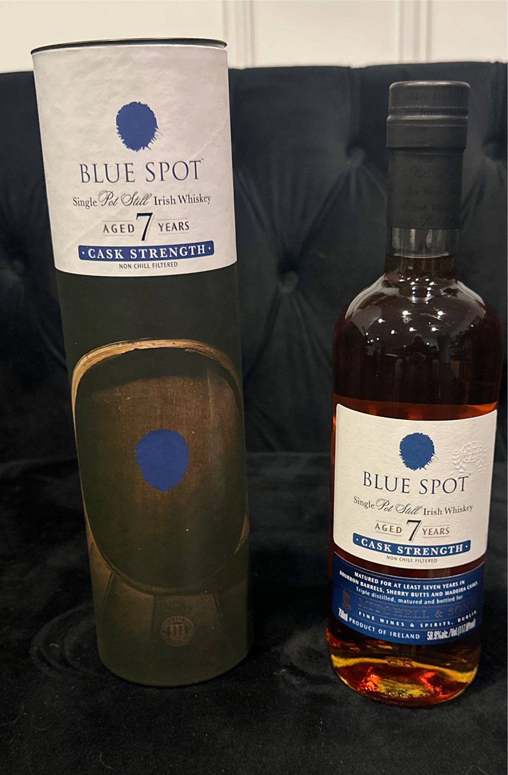 Spot: Blue 7 Year Cask Strength - Mitchell And Sons (750mL) alcohol collectible [Barcode 080432116432] - Main Image 3