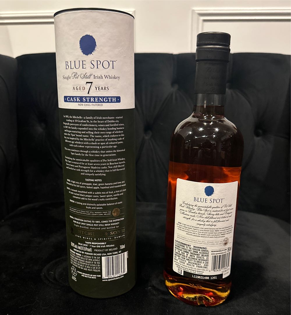Spot: Blue 7 Year Cask Strength - Mitchell And Sons (750mL) alcohol collectible [Barcode 080432116432] - Main Image 4