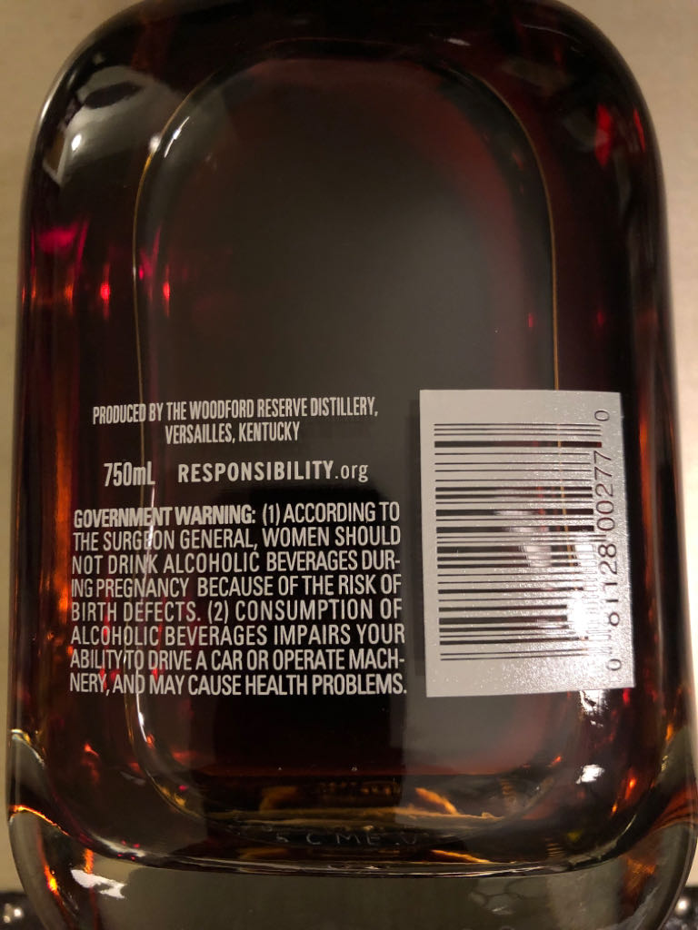 Woodford Reserve Master’s Collection Batch Proof 128.3 - Woodford Reserve Distillery (750mL) alcohol collectible [Barcode 081128002770] - Main Image 2