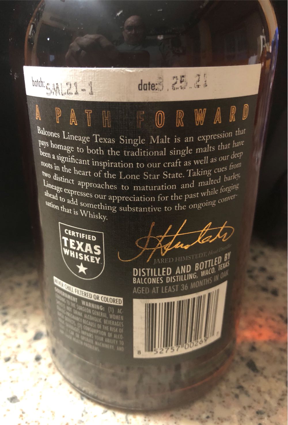 Balcones Lineage Single Malt Texas Whisky - Balcones Distilling (750mL) alcohol collectible [Barcode 852757002697] - Main Image 2