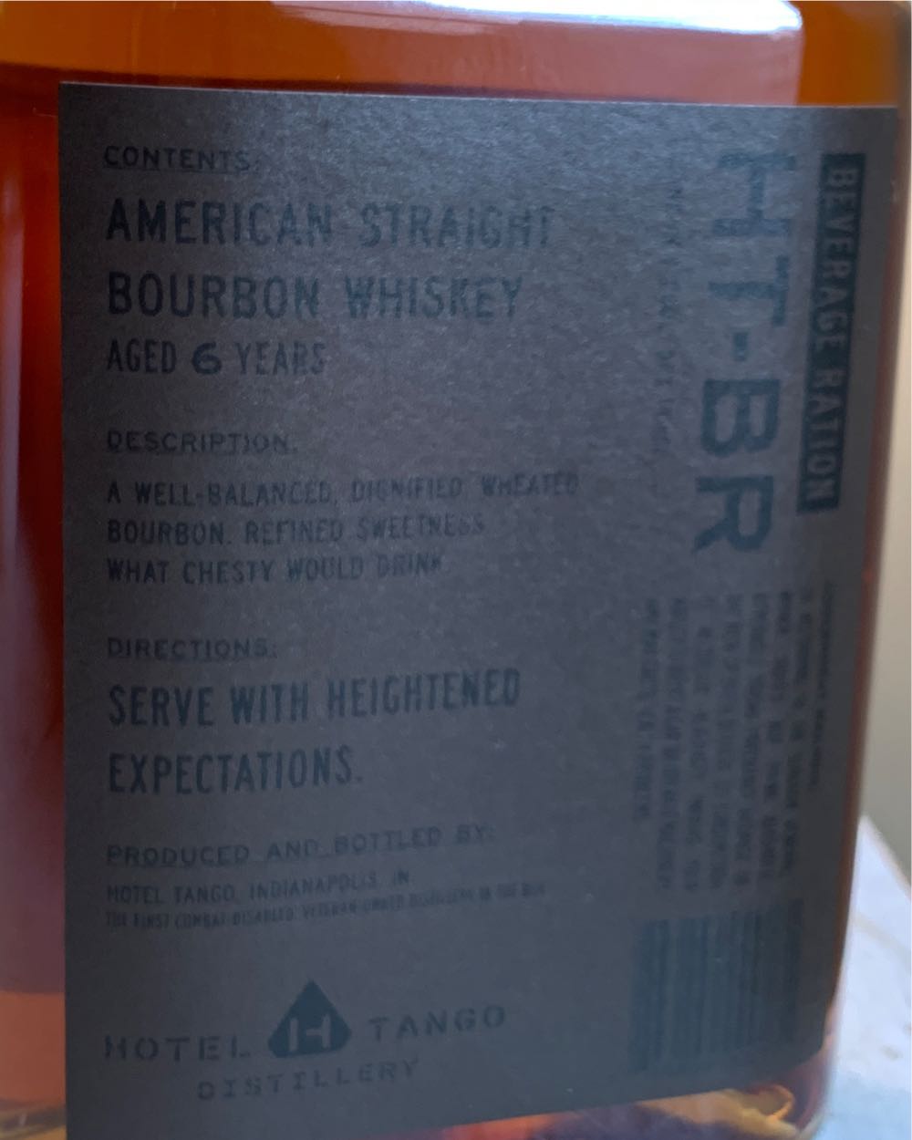 Hotel Tango Bravo Reserve Bourbon Ready To Drink  alcohol collectible - Main Image 2